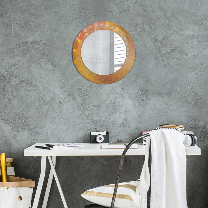 Huldar Glass Flat Wall Mirror, Multicolour Spiral Abstract, 50cm H x 50cm W