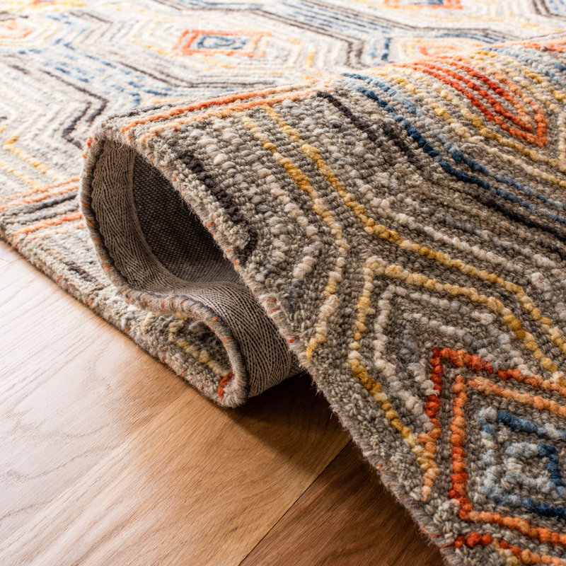 Tapis en laine et coton touffeté à la main Rubalcava, Rectangle 2 pi x 3 pi