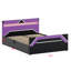 Gaming Platform Bed with LED Headboard, Side-Lift Hydraulic Storage, Futuristic Cyberpunk Design-660932