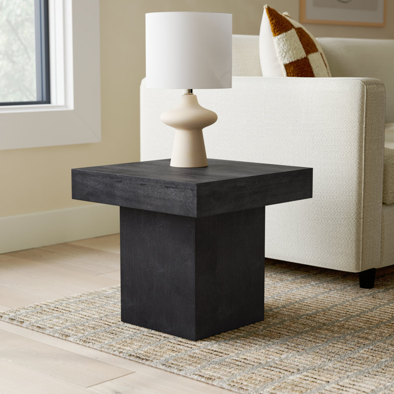 Alibi End Table, 18" H x 14" W x 14" D, Dusty Black