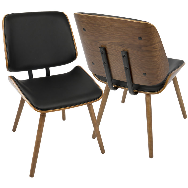 Daymar 17'' H Upholstered Side Chair, Black, Walnut