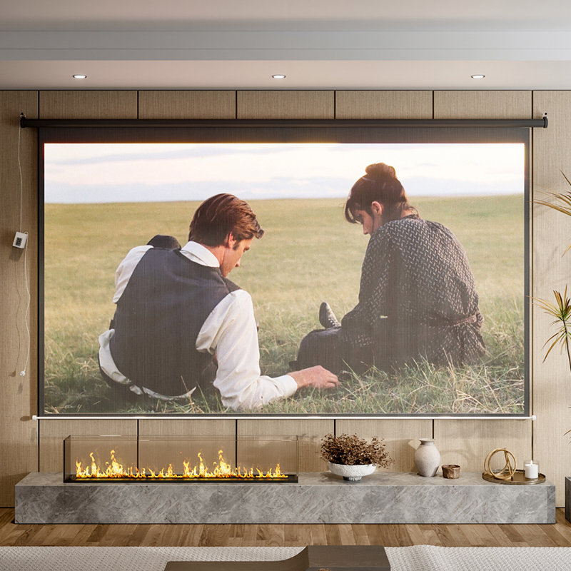 Inbox Zero Outdoor Electric Projector Screen Projector Screen, 215.5"