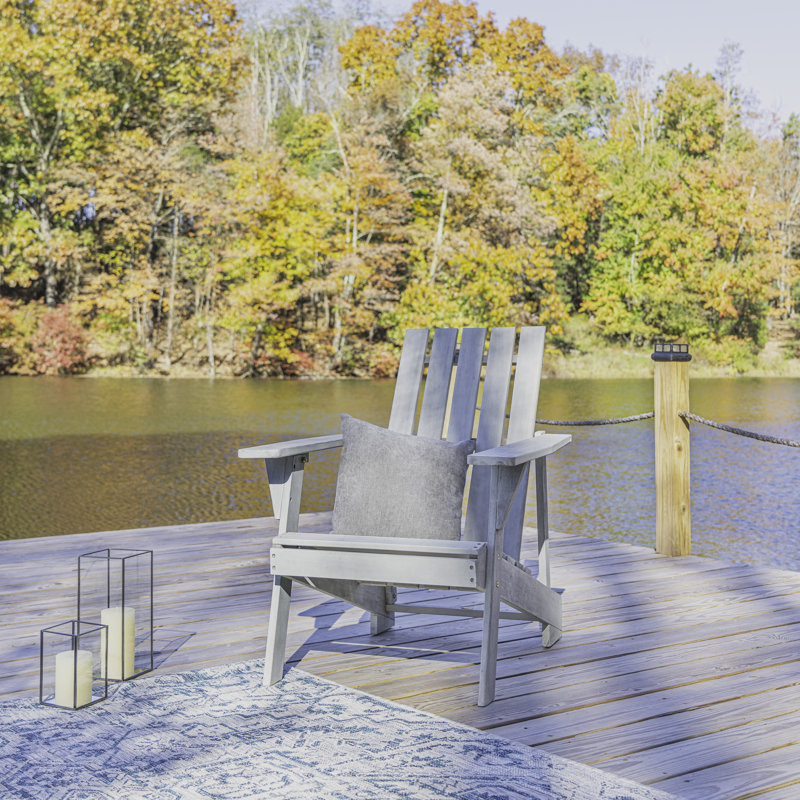 Avemaria Acacia Outdoor Adirondack Chair, Gray