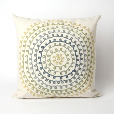 Embroidered Outdoor Throw Pillow