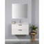 Meuble-lavabo à double tiroir à fermeture amortie en panneaux de particules avec lavabo pour salles de bains modernes