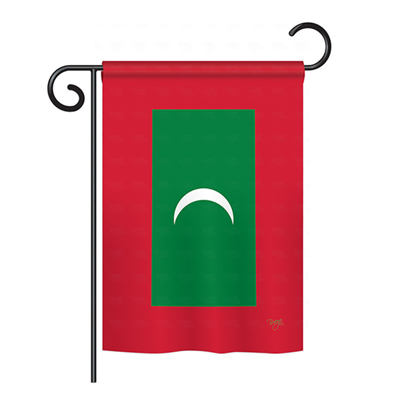Drapeau maison en polyester 2 côtés maldivies, H 40 po x l 28 po