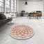 Tapis orange/gris tissé à la machine-70606221