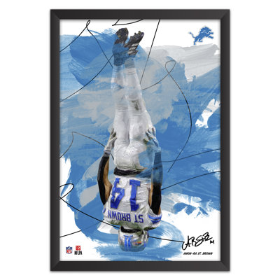 Tableau encadré « Coup de pinceau » d'Amon-Ra St. Brown, joueur des Lions de Detroit (NFL) | 68,5 x 99 cm