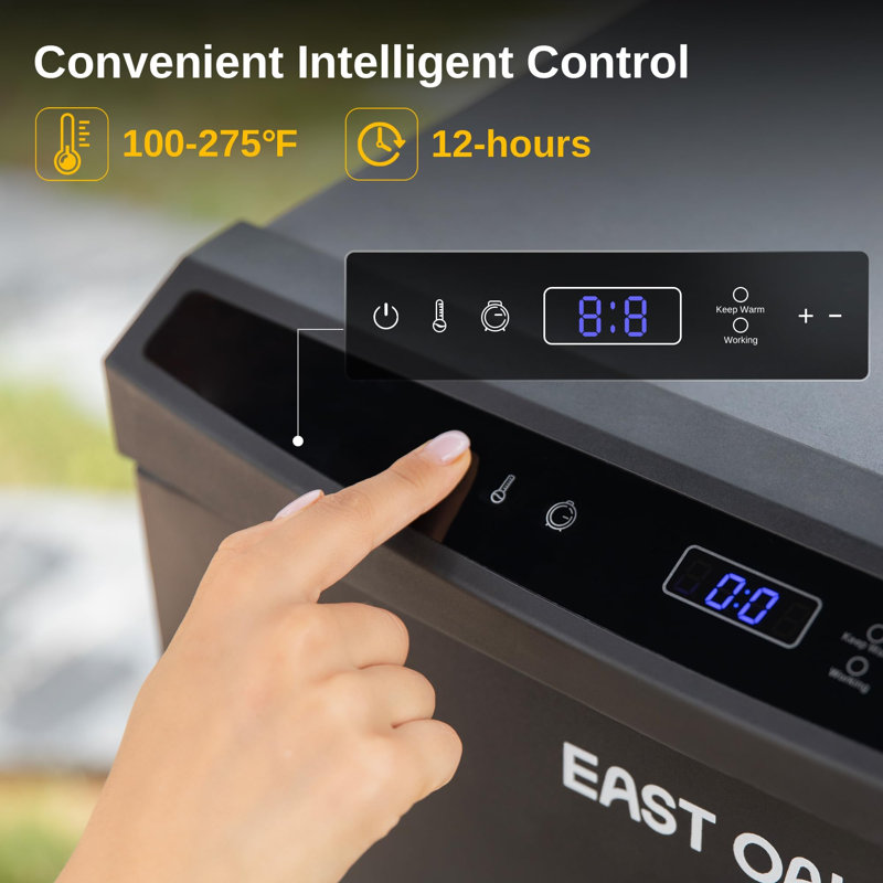 East Oak 30-Inch Black Electric Smoker with Digital Control and 4 Racks
