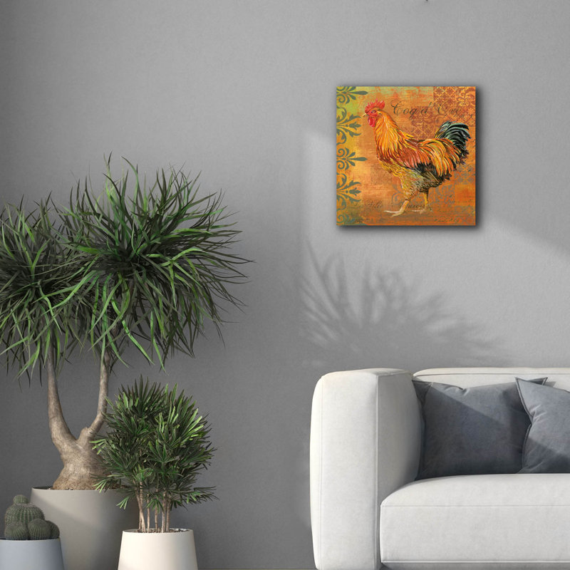 'Coq Motifs 2' by Art Licensing Studio Canvas Wall Art, 18" x 18"