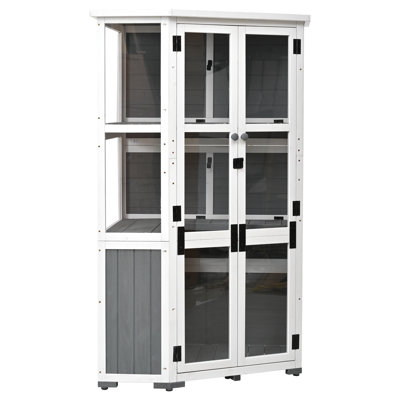 3 Ft. W X 1.7 Ft. D Garden Wood Storage Shed Cabinet  For Garden And Backyard (1.7 Sq. Ft.)