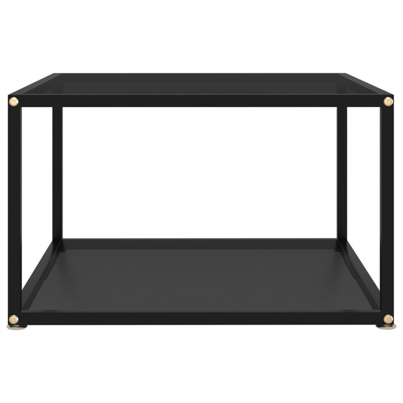 Coffee Table Black 60X60x35 Cm Tempered Glass