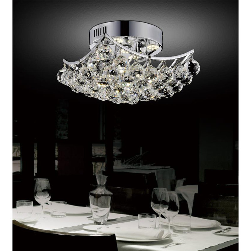 Plafonnier semi-encastré géométrique 17 po à 6 lumières unique Ian