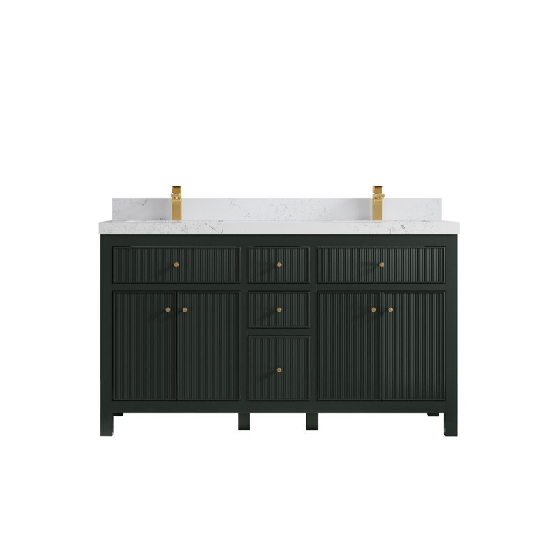 Ensemble de meuble-lavabo double 60 po Sonoma, Quartz Empira