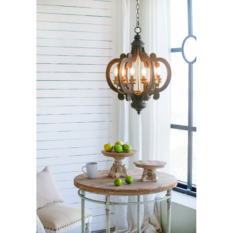 Luminaire suspendu de style campagnard 6 lumières French Country Chandelier