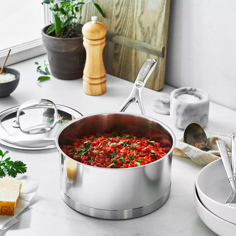 Demeyere Atlantis Stainless Steel Saucepan with Lid, 2.25 qt.