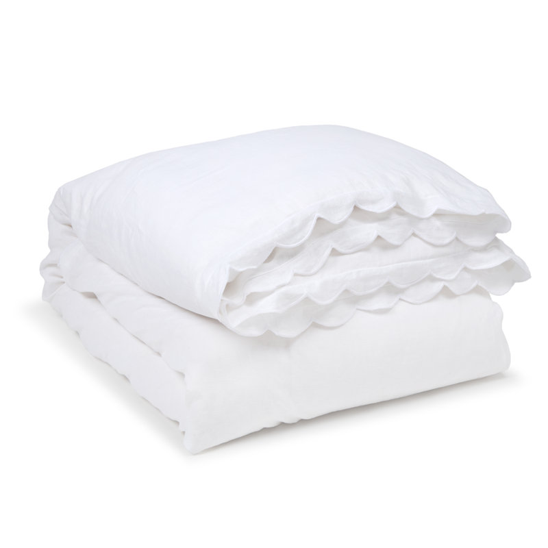 Kelly Linen Duvet Cover, King Duvet Cover, White