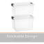 Bacs de rangement Superio avec couvercles, boîtes transparentes de 2,5 pintes pour l'organisation, contenants en plastique empilables - sans BPA, non toxiques, sans odeur, organisateur pour la maison, le bureau, le dortoir, paquet de 24-1853728510