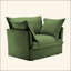 Fauteuil à housse avec 1 grand coussin de dossier et 2 grands coussins décoratifs, 1 siège profond et 1 canapé confortable-1255068826