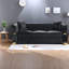 Modern Sofas, 83.5 Inch Black Velvet Gold Metal Trim For Home