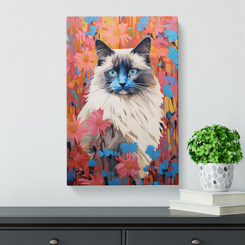 Ragdoll Cat Colour Field No.4 - Wrapped Canvas, 50cm H x 35cm W x 3cm D