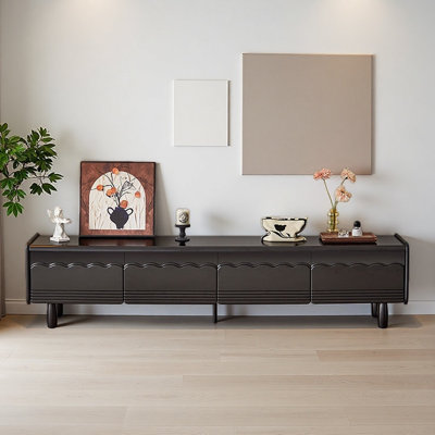 Meuble télé noir simple et rétro créatif
