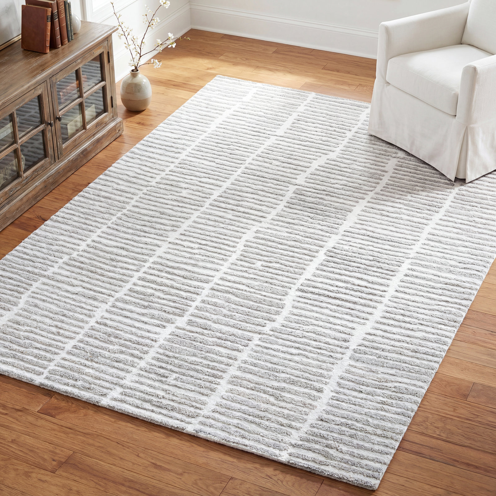 Finton Hand-Tufted Striped Rug, Rectangle 8' x 10'