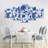 " Ornate Blue Flowers Multi Piece Canvas Print " 5 - Pieces-93061102