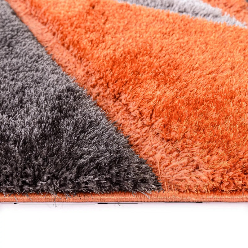 Geometric Shag Area Rug, Rectangle 200 x 290 cm