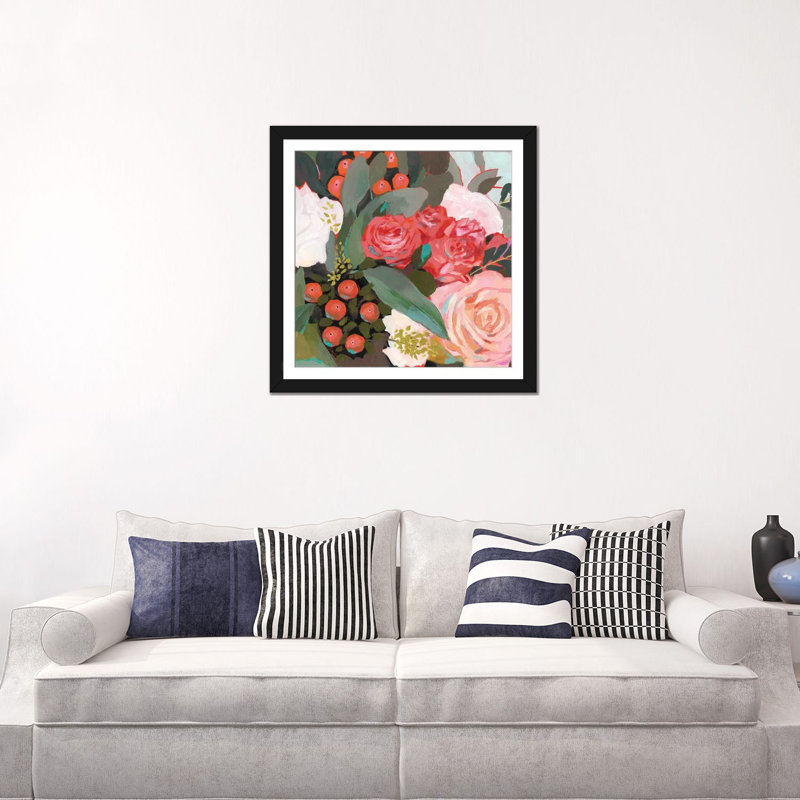 «Eucalyptus Bouquet I», reproduction sur toile, Toile avec cadre noir, H 24 po x l 24 po x P 1 po