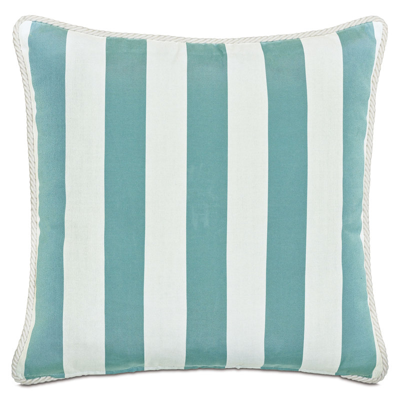 Riptide Geometric Decorative Pillow In Sunshine, Square 22", White/Aqua Geometric