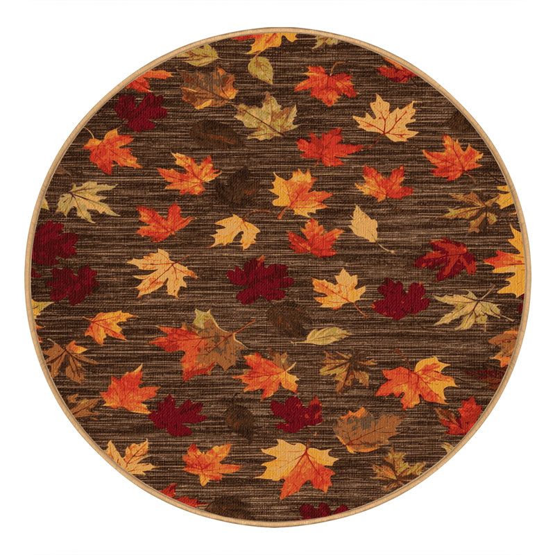  Tapis lavable feuilles d'automne, Rectangulaire 2 pi x 3 pi