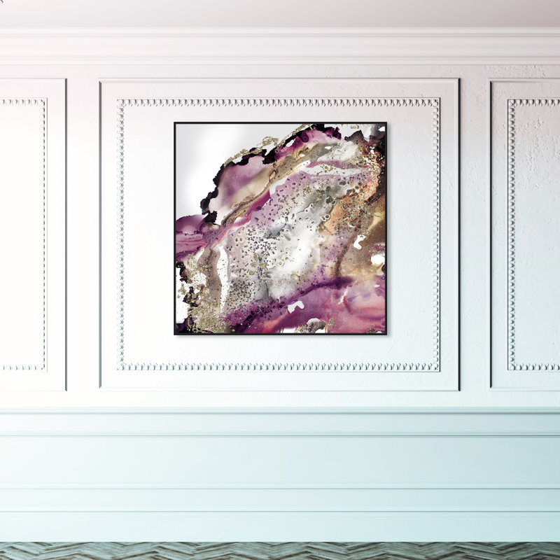 «Abstract Glitter Bang I Dripping», reproduction d'art sur toile, Cadre noir, H 20 po x l 20 po x P 1,5 po