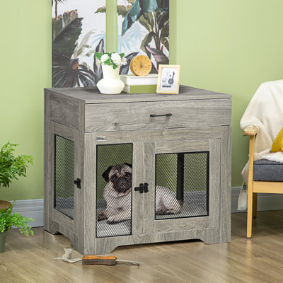 Pawhut Dog Crate Furniture With Soft Water-Resistant Cushion