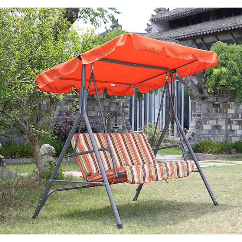 Robesonia 3 Person Porch Swing with Canopy, 151cm H x 169cm W x 110cm D, Orange