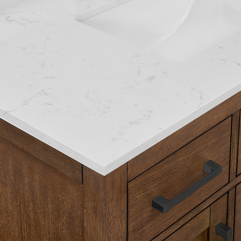 Beckett TK 84'' W Double Vanity, White Cultured Marble, Matte Black, Dark Gray