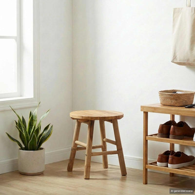  Garden Stool Light Brown 14.96 X 16.54 In Bamboo