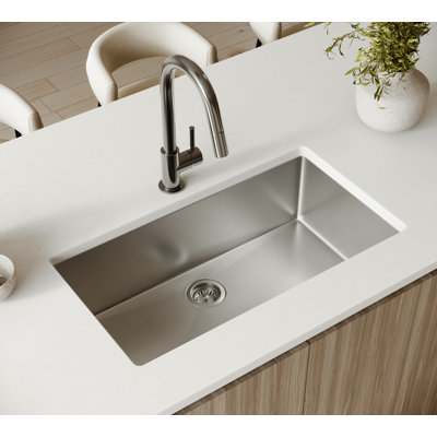 Cantrio KSS-3218-1 Évier de cuisine sous plan en acier inoxydable 304 calibre 18 de 32 po