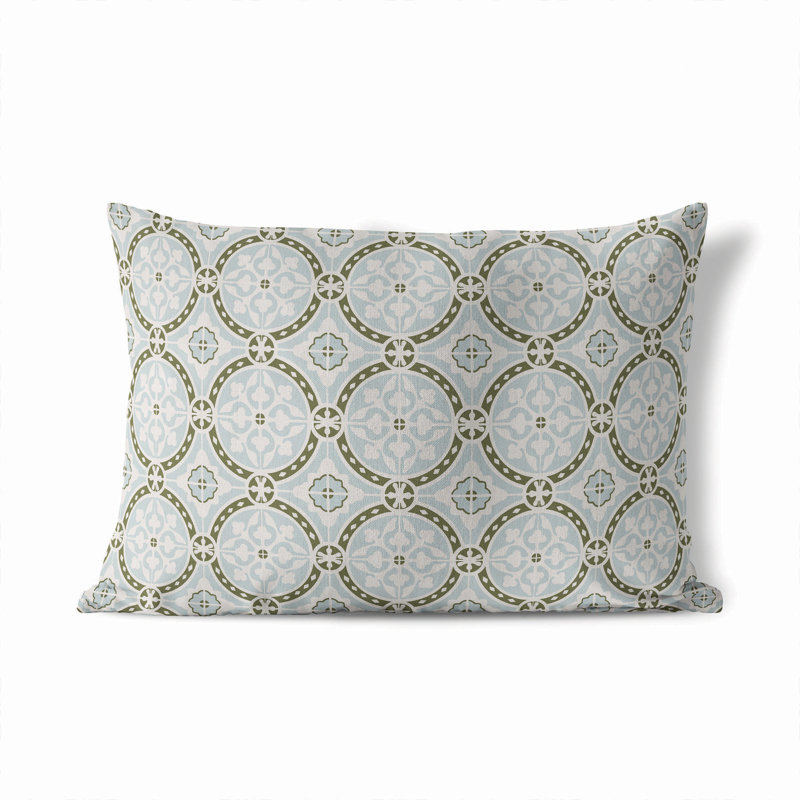 Coussin extérieur Aleah, Bleu géométrique