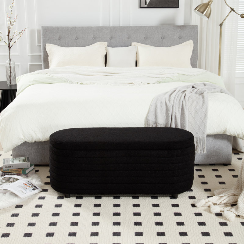 Danelys Storage Ottoman Bench Upholstered Fabric Storage Bench End Of Bed Stool With Safety Hinge For Bedroom, Living Room, Entryway