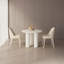 Ensemble de table de salle à manger 39,37 "moderne blanc crème avec 2 chaises pour cuisine, bar, salon et petit espace-545992914-545992943