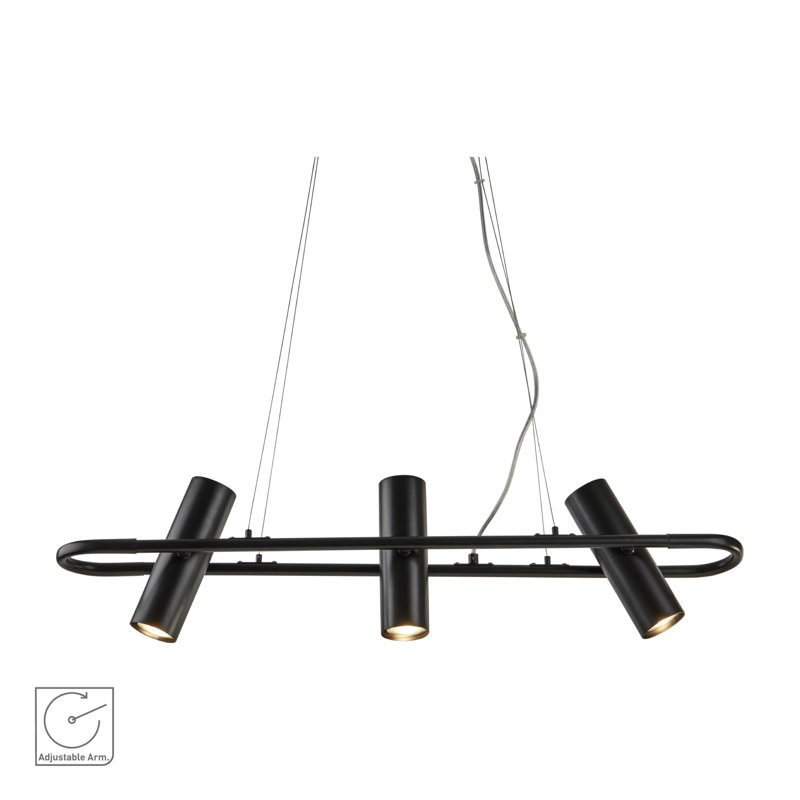 Jayson 3-Light Kitchen Island Chandelier, Black