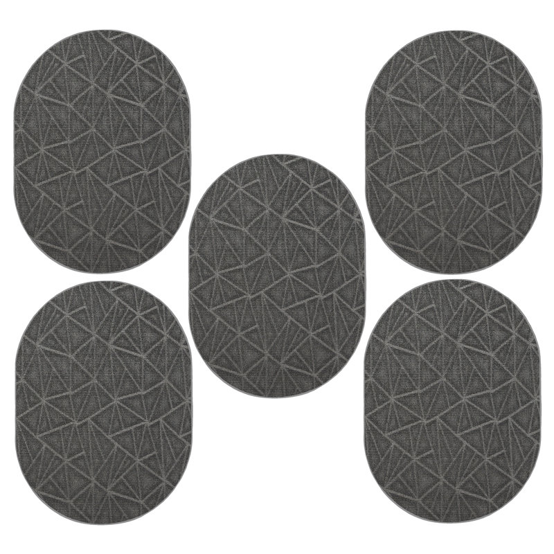 Ensemble de tapis intérieur / extérieur en nylon touffeté à la machine Garette, Ovale 2 pi x 3 pi