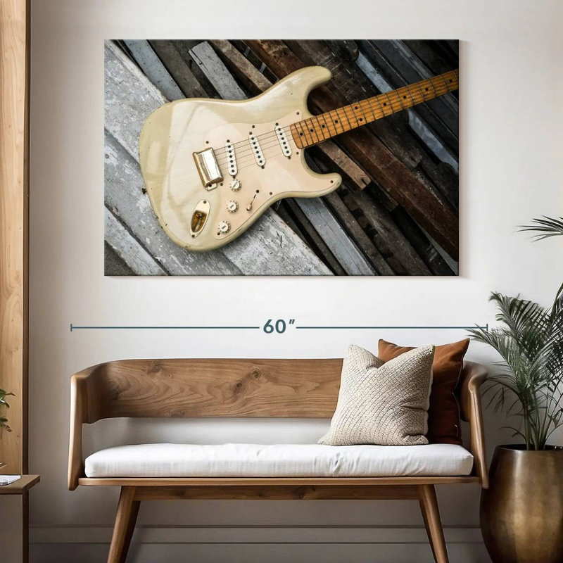 Abarca Guitar On Planks, 34" H x 51" W