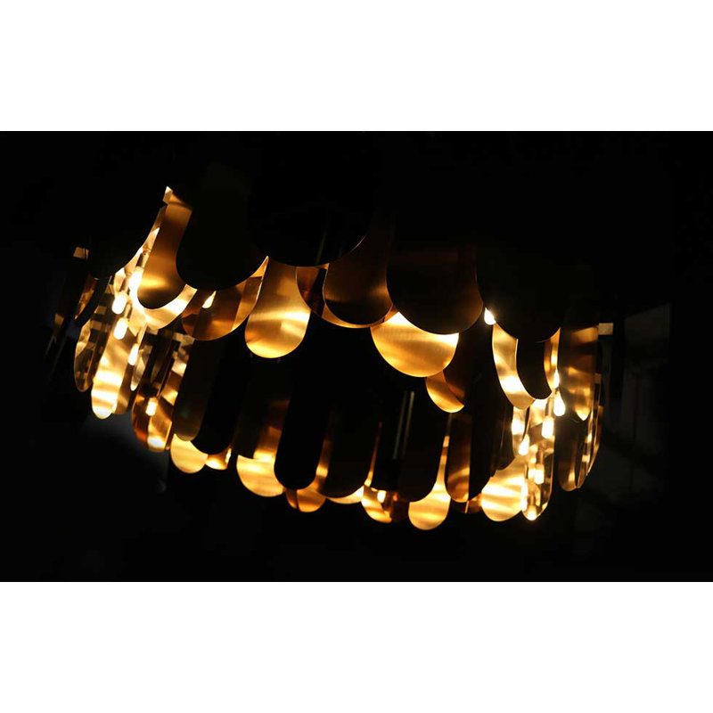 Panel LED Chandelier, Bronze