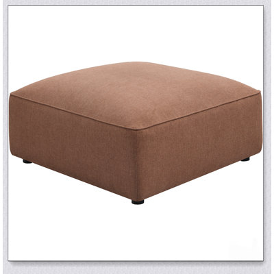 Jennifer Terracotta Square Upholstered Ottoman With Plush Comfort And Rustic Charm For Modern Interiors