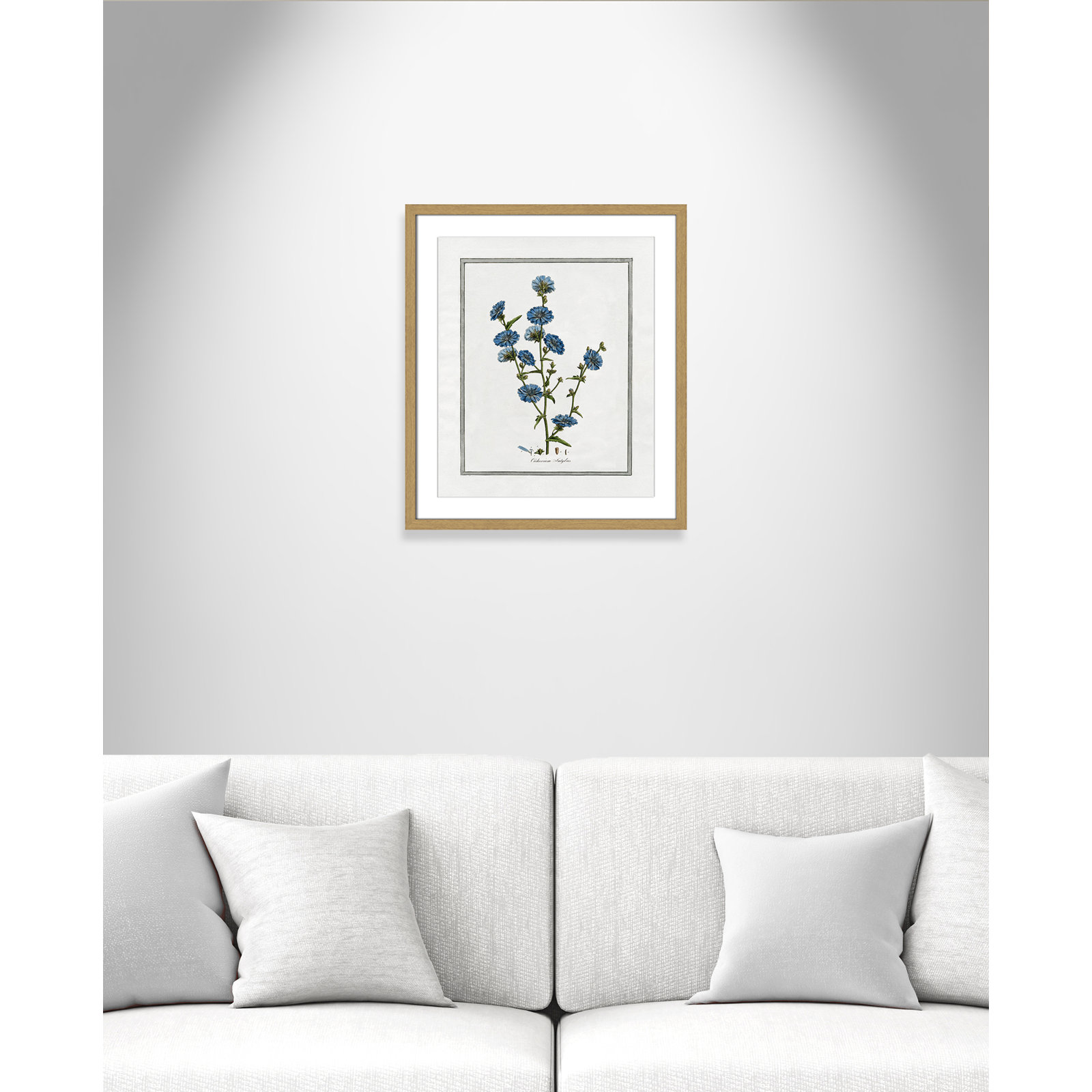 Soft Botanical I - Framed Art Full Bleed, 16" W x 19" H, Natural Framed