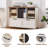 Vintage File Cabinet with Sturdy Metal Construction, Detachable Shelves, Movable Wheels, and Handle – Ideal Home Office Storage, White-1925371329