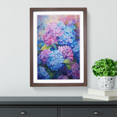 Hydrangea Impressionism - Single Picture Frame Print on Wood
