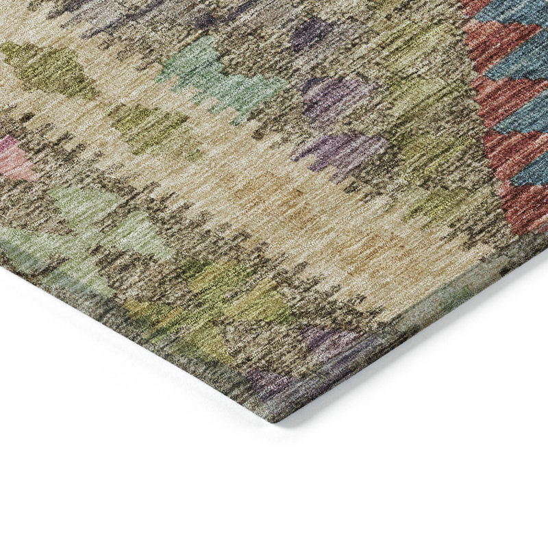 Tapis vert intérieur / extérieur lavable à la machine Claudian ACN1226, Rectangle de 10 pi x 14 pi